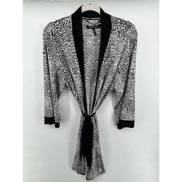 BCBG Maxazria 3/4 Sleeve Robe Womens Sz M Cheetah Print - Picture 1 of 2